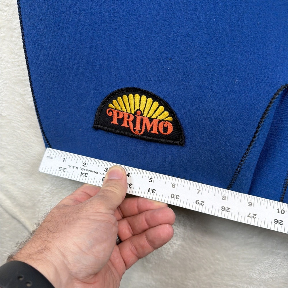 Vintage Primo Shorty Wetsuit Blue Neoprene Front‎ Zip Surf Dive Springsuit - Picture 7 of 12